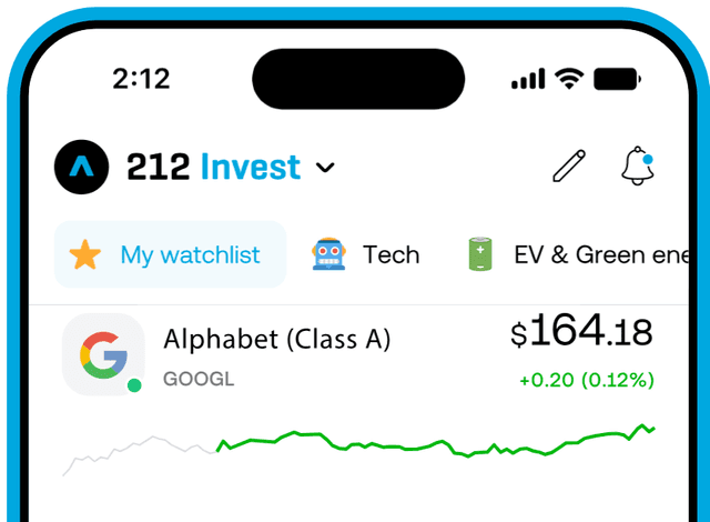 Trading 212 app screenshot